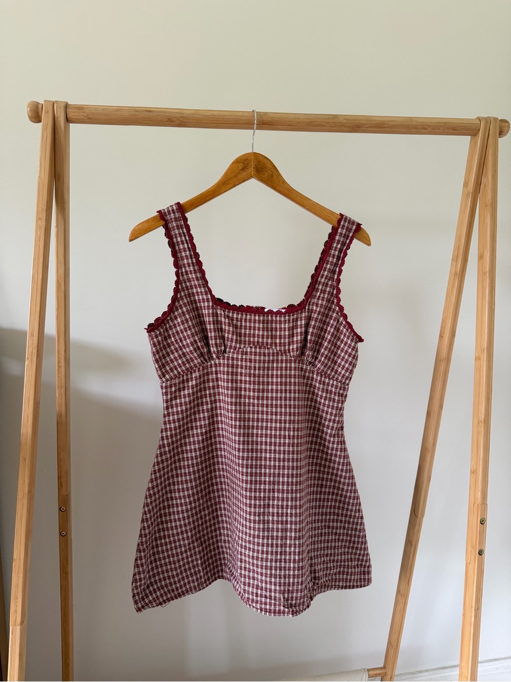 Princess Polly Dasha Mini Dress in Red Check - 8 - Picture 5 of 7